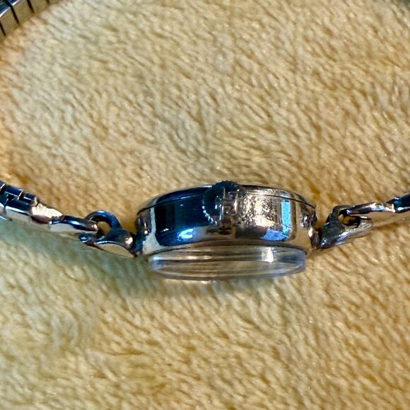 VTG ~ Tissot Ladies 10kt RGP Stretch Band Wrist Watch ~ 17 Jewels ~ Swiss - Picture 9 of 9